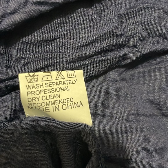 Sz M maxi midi sleeveless round neck spandex dress navy blue stretchy - Picture 6 of 6